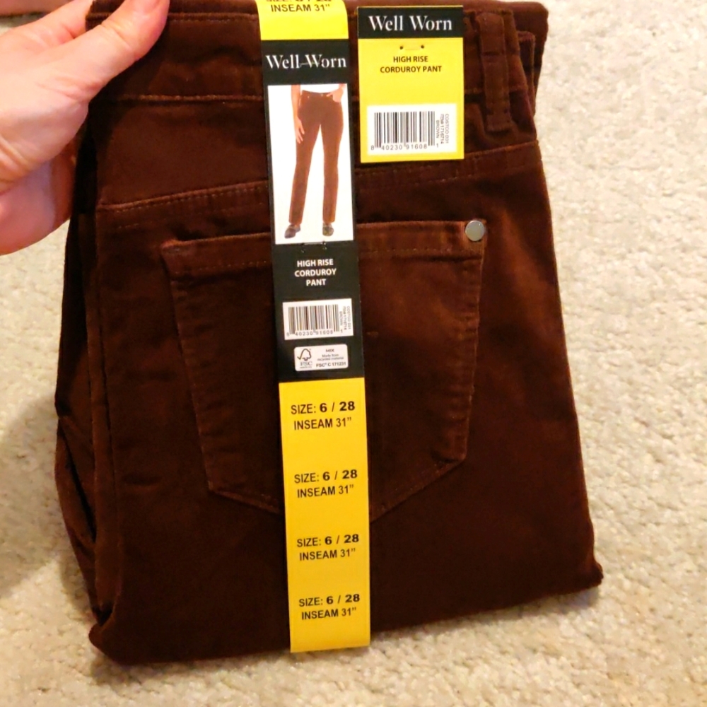 Well Worn Brown High Rise Corduroy Velvet Pants Y2K Vintage Country Chic Core